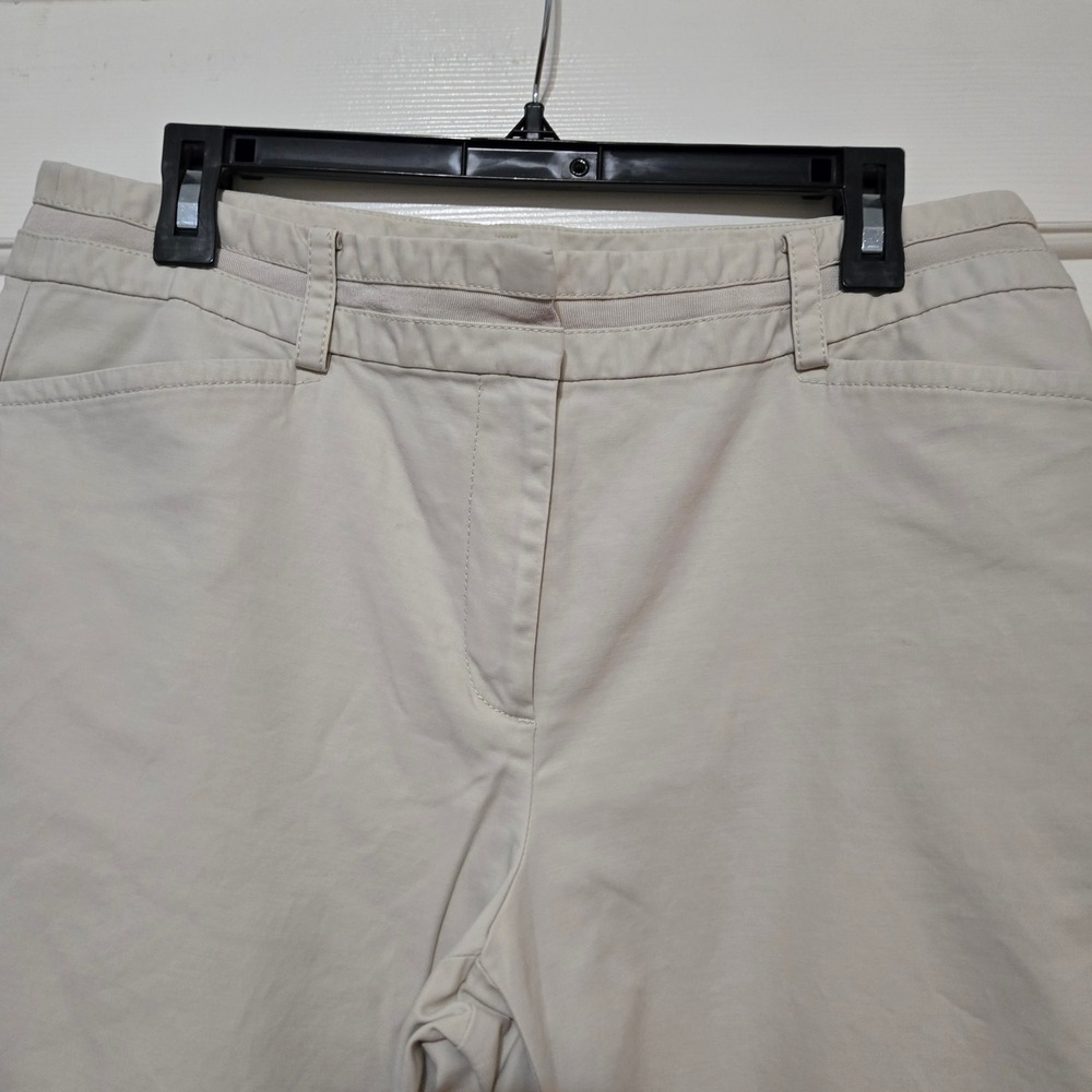 Ann Taylor Margo Capris Pants Women Size 12 Beige Cropped Casual Everyday